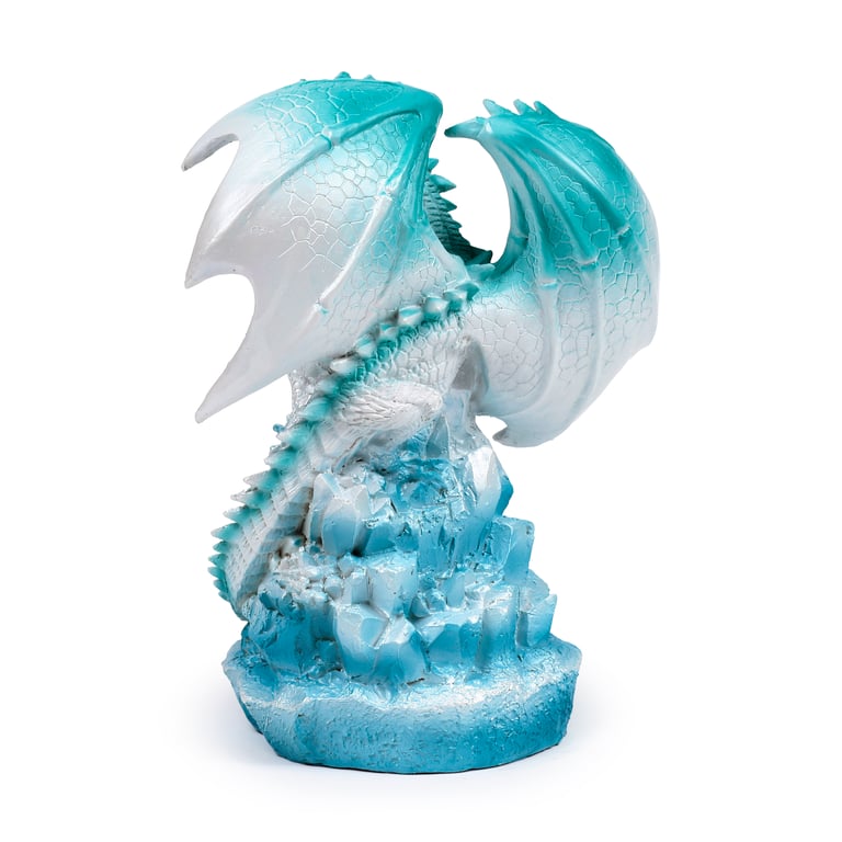 Crystal Quartz Dragon - LED Light with On/Off Switch and AA Battery Operation