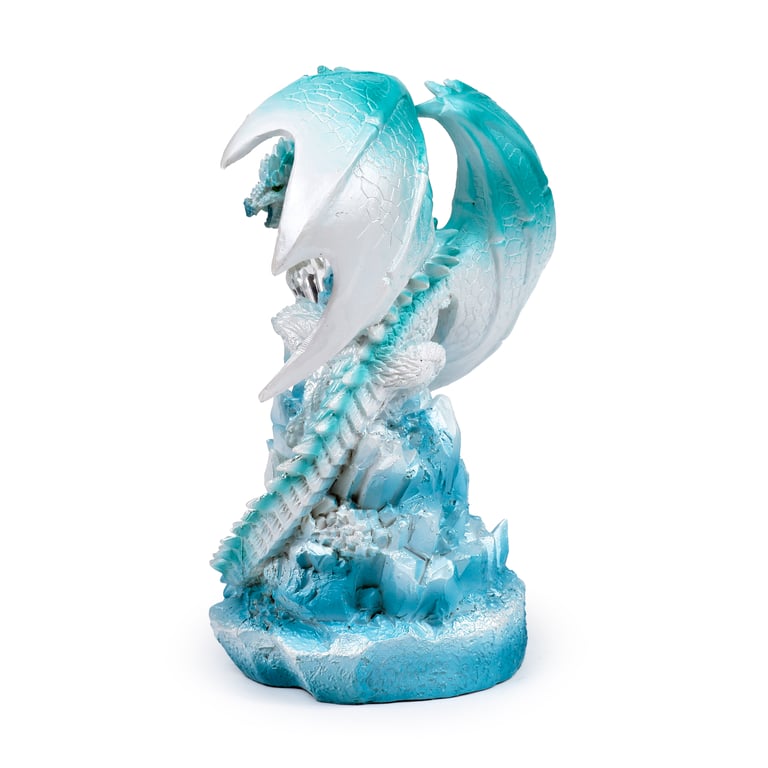 Crystal Quartz Dragon - LED Light with On/Off Switch and AA Battery Operation