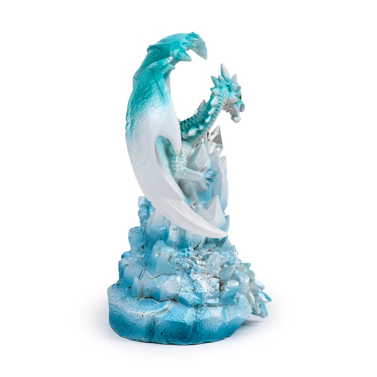 Crystal Quartz Dragon - LED Light with On/Off Switch and AA Battery Operation