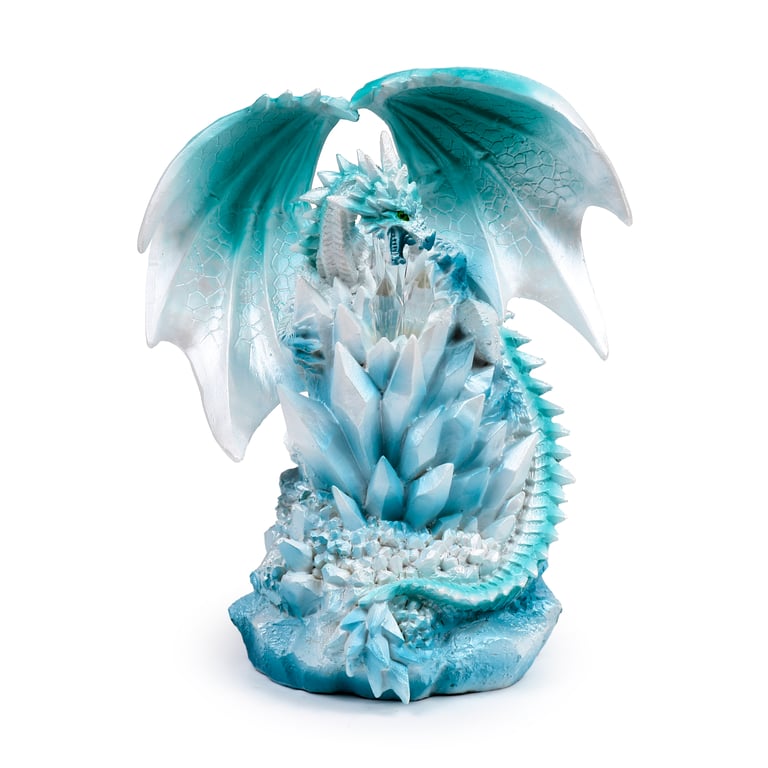 Crystal Quartz Dragon - LED Light with On/Off Switch and AA Battery Operation