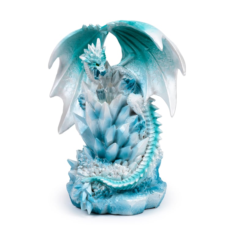 Crystal Quartz Dragon - LED Light with On/Off Switch and AA Battery Operation