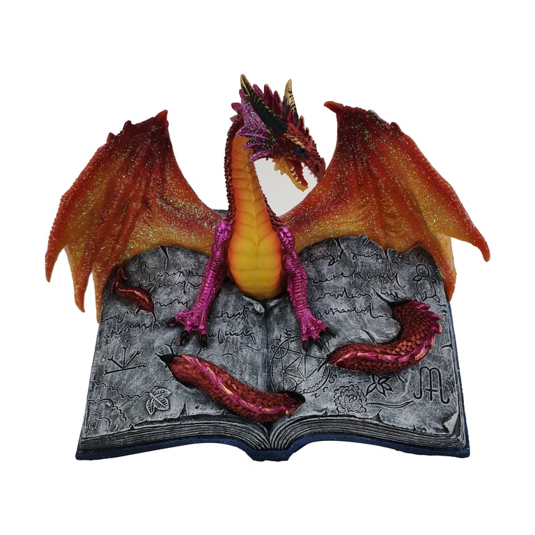 Dark Legends Dragon - Resin Fire Mythical Creature Statue for Home Decor