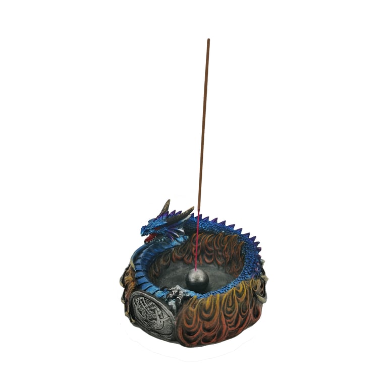 Dark Legends Dragon Resin Incense Burner - Circle of Fire Holder