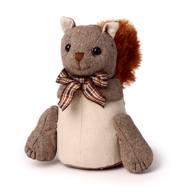 Polyester Plush Door Stop - Squirrel in Bowtie