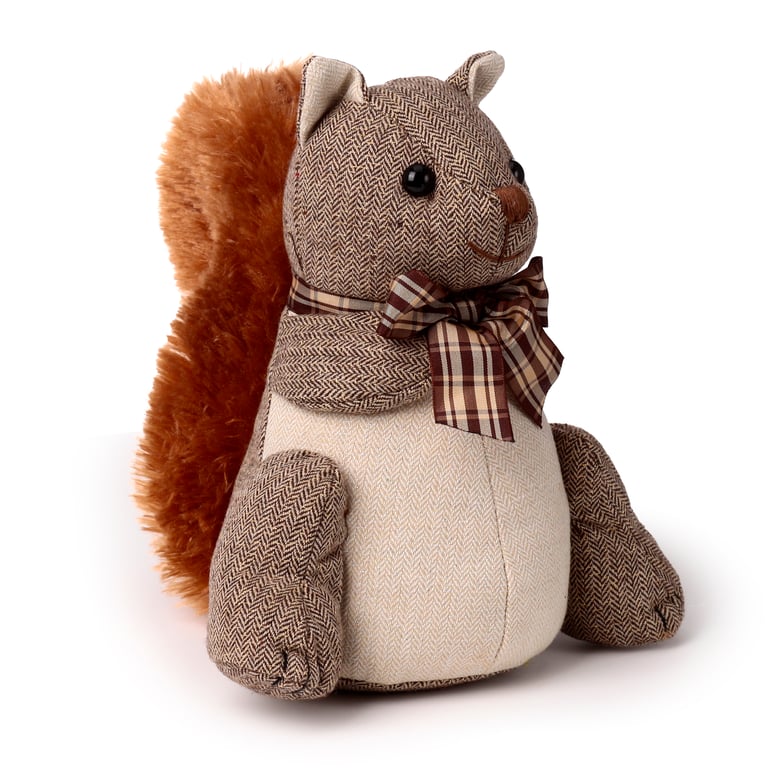 Polyester Plush Door Stop - Squirrel in Bowtie