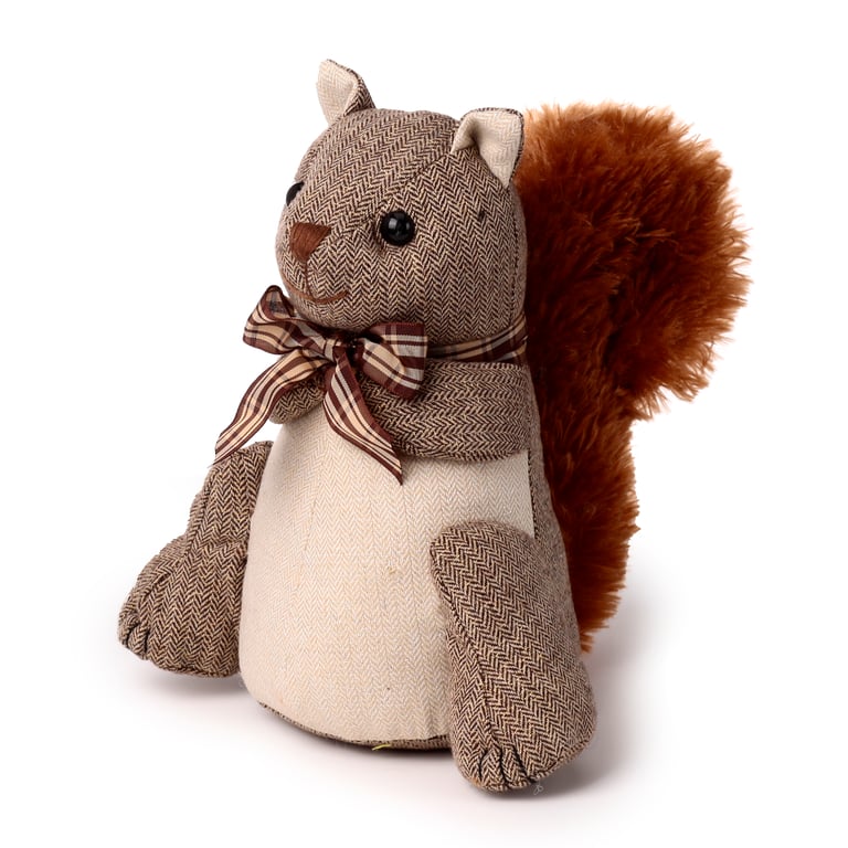 Polyester Plush Door Stop - Squirrel in Bowtie