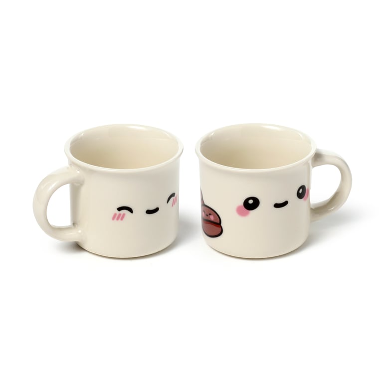 Porcelain Espresso Cups - Set of 2, Microwave & Dishwasher Safe, Food Grade, 100ml Volume