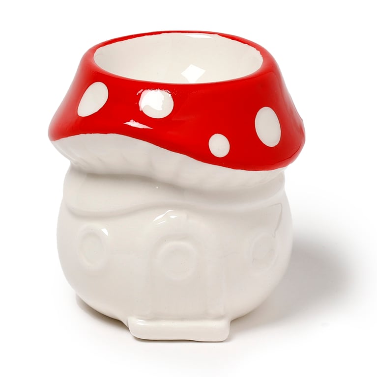 Dolomite Ceramic Fairy Toadstool House Egg Cup - Food Safe and Microwave Unnecessary