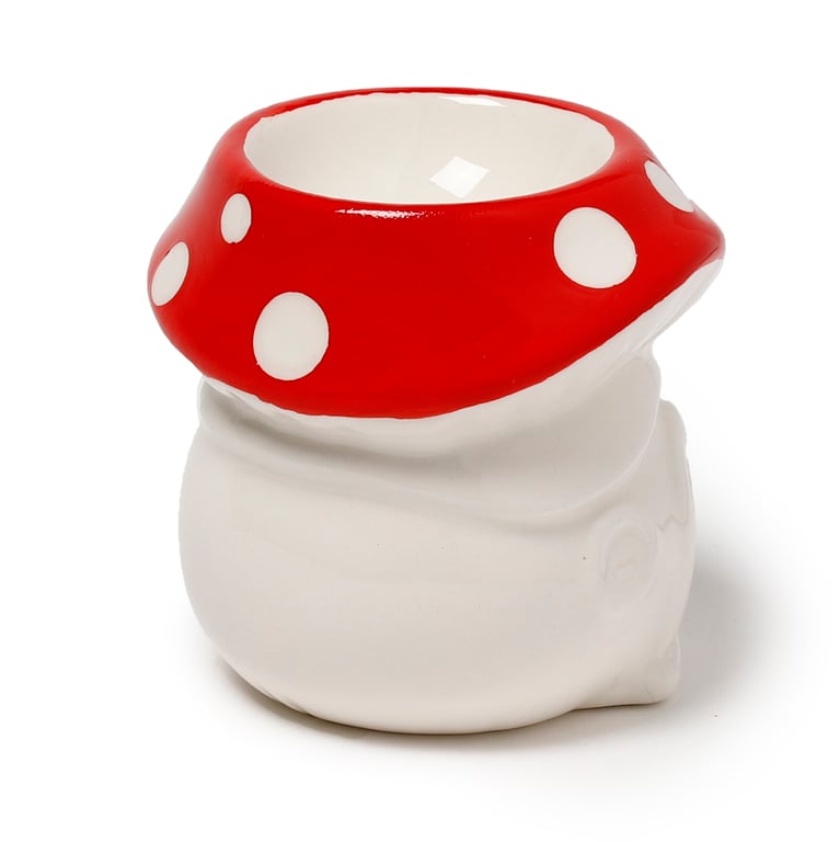 Dolomite Ceramic Fairy Toadstool House Egg Cup - Food Safe and Microwave Unnecessary