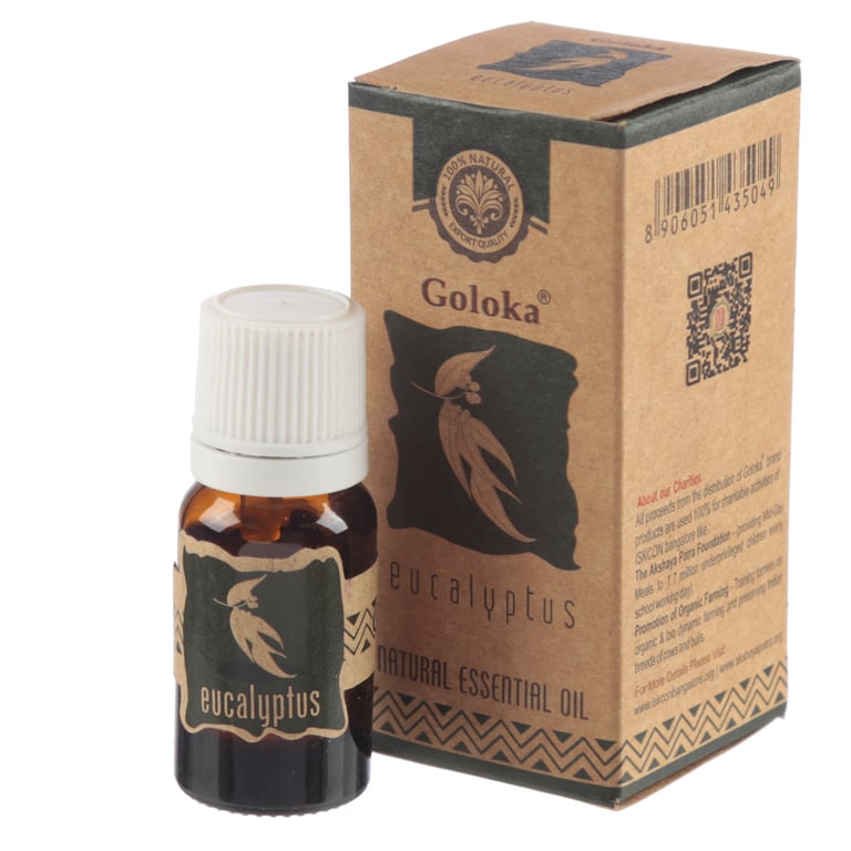 Goloka 100 Pure Natural Eucalyptus Essential Oil - Vegan & Cruelty Free, 10ml