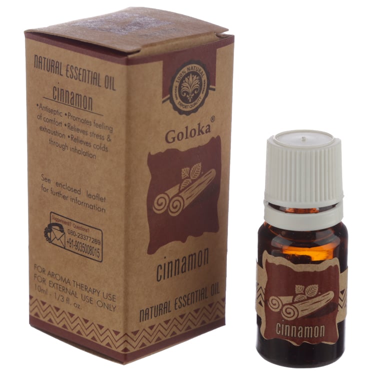 Goloka 100 Pure Natural Cinnamon Essential Oil - Vegan & Cruelty-Free (10ml)