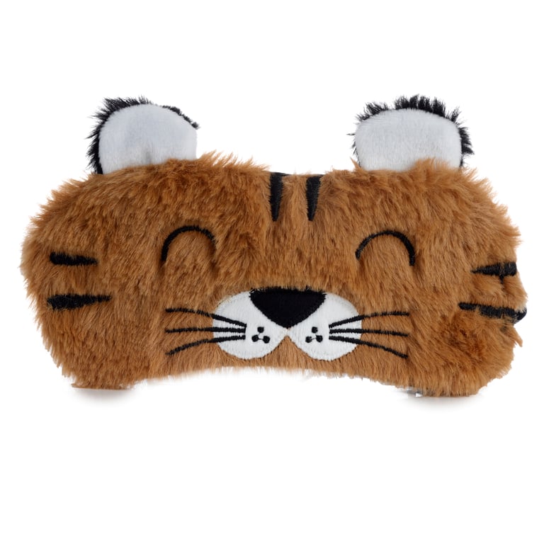 Plush Adoramals Tiger Polyester Eye Mask for Indoor Use Only, Not a Toy