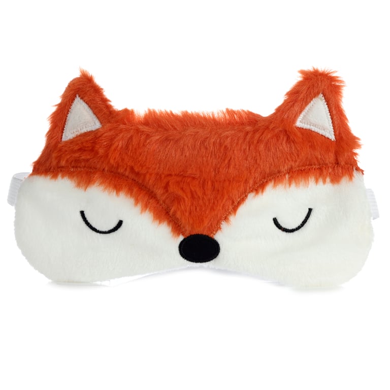 Plush Fox Eye Mask - Soft Polyester and Elastic Indoor Sleep Cover for Adults