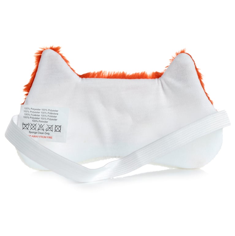 Plush Fox Eye Mask - Soft Polyester and Elastic Indoor Sleep Cover for Adults