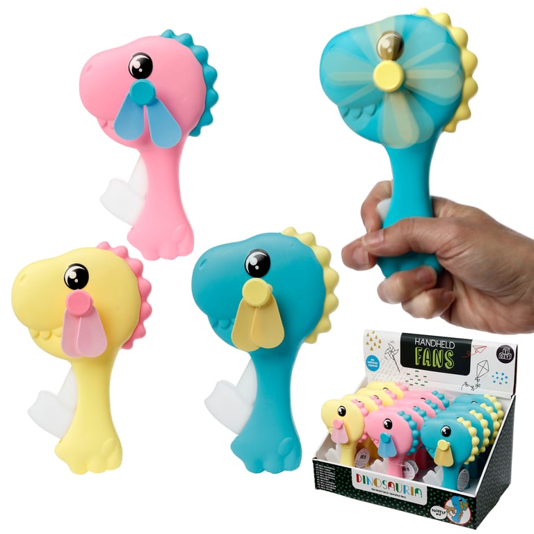 Polypropylene Hand Operated Dinosauria Fan - CE/UKCA Marked & EN71 Certified Home Decor Accessory