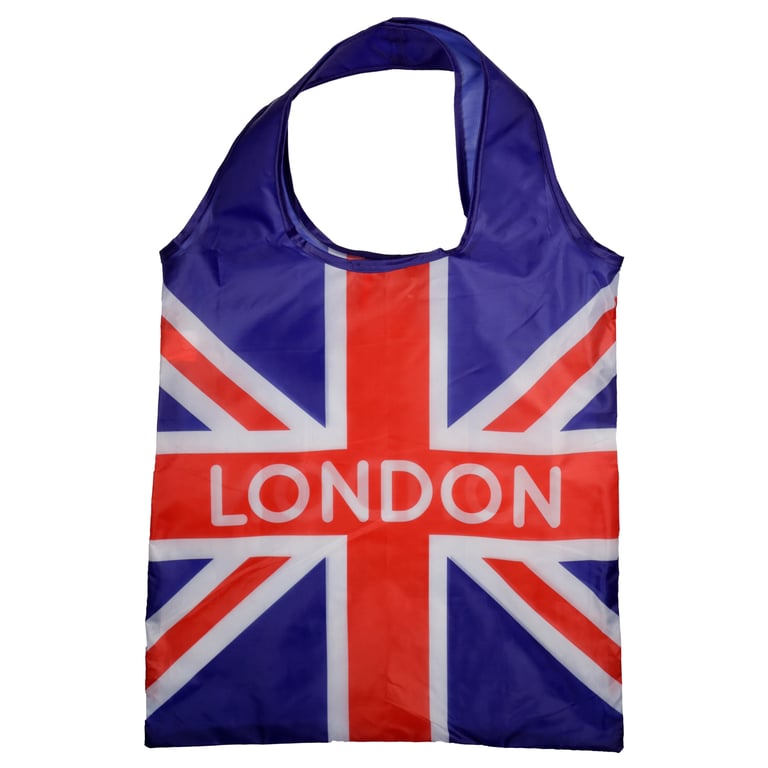 Handy Foldable Shopping Bag - Reusable Polyester London Icons Red Telephone Box Design