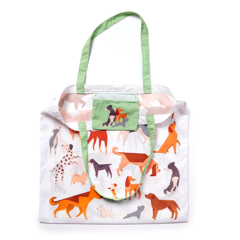 Handy Foldable RPET Recycled Plastic Bottle Reusable Shopping Bag - Compact Storage