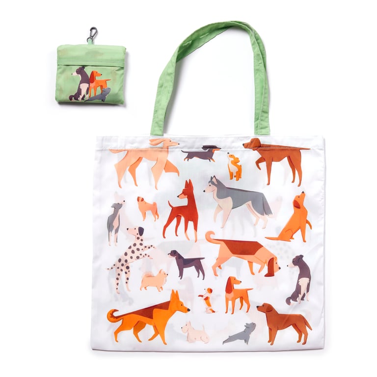 Handy Foldable RPET Recycled Plastic Bottle Reusable Shopping Bag - Compact Storage