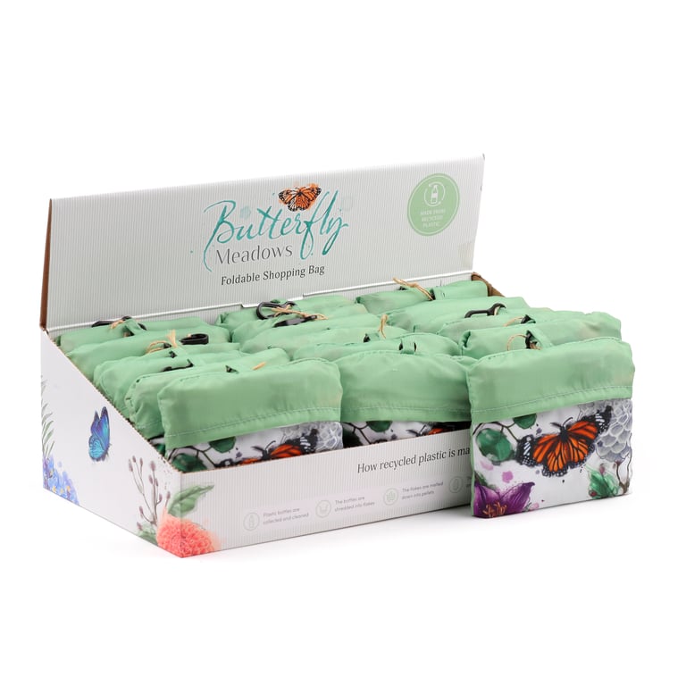 Handy Foldable RPET Recycled Plastic Bottle Shopping Bag - Compact Storage & Reusable