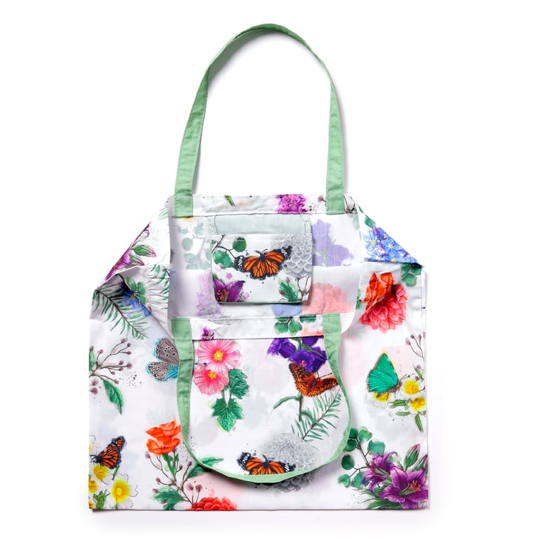 Handy Foldable RPET Recycled Plastic Bottle Shopping Bag - Compact Storage & Reusable