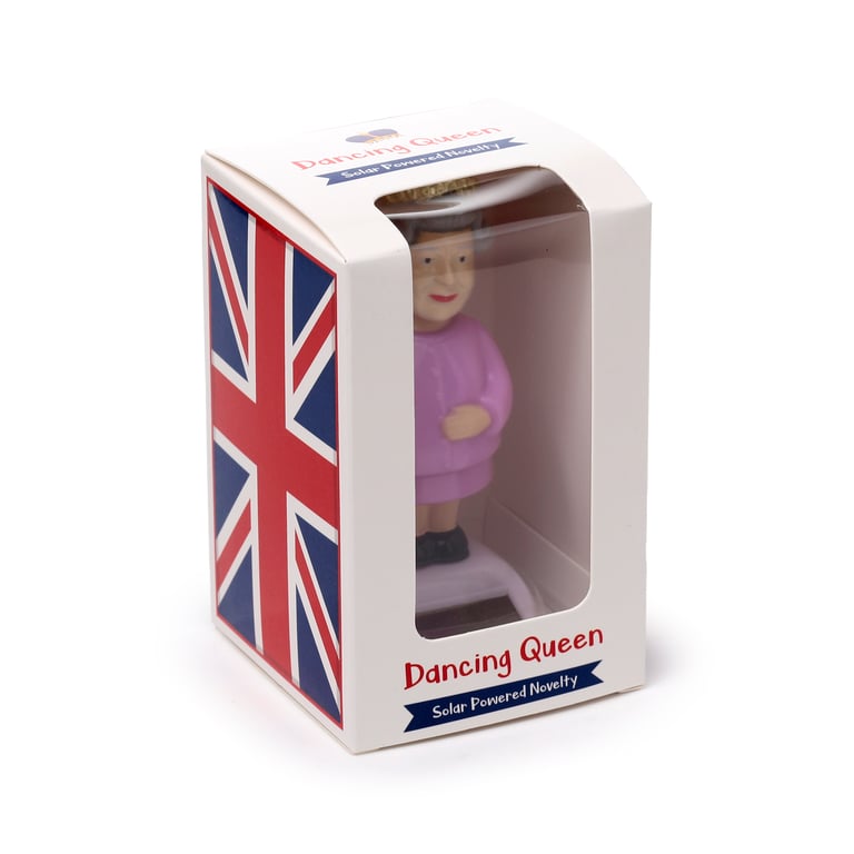 Queen Elizabeth Collectable Solar Powered Figure - Non-Toy Home Decor Magnet Backed Figurine