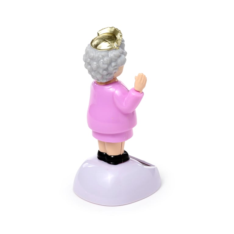 Queen Elizabeth Collectable Solar Powered Figure - Non-Toy Home Decor Magnet Backed Figurine