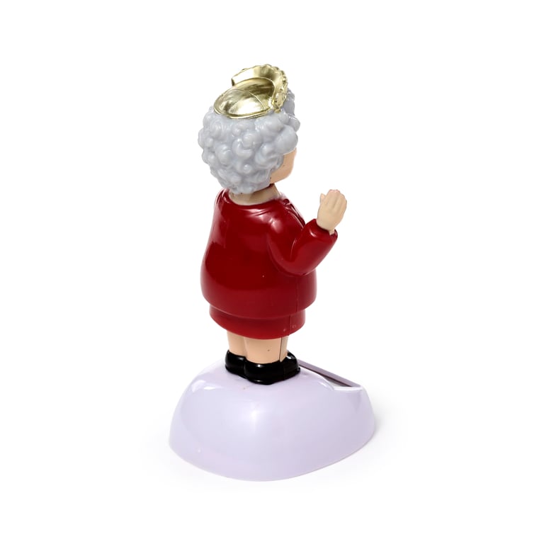 Queen Elizabeth Collectable Solar Powered Figure - Non-Toy Home Decor Magnet Backed Figurine