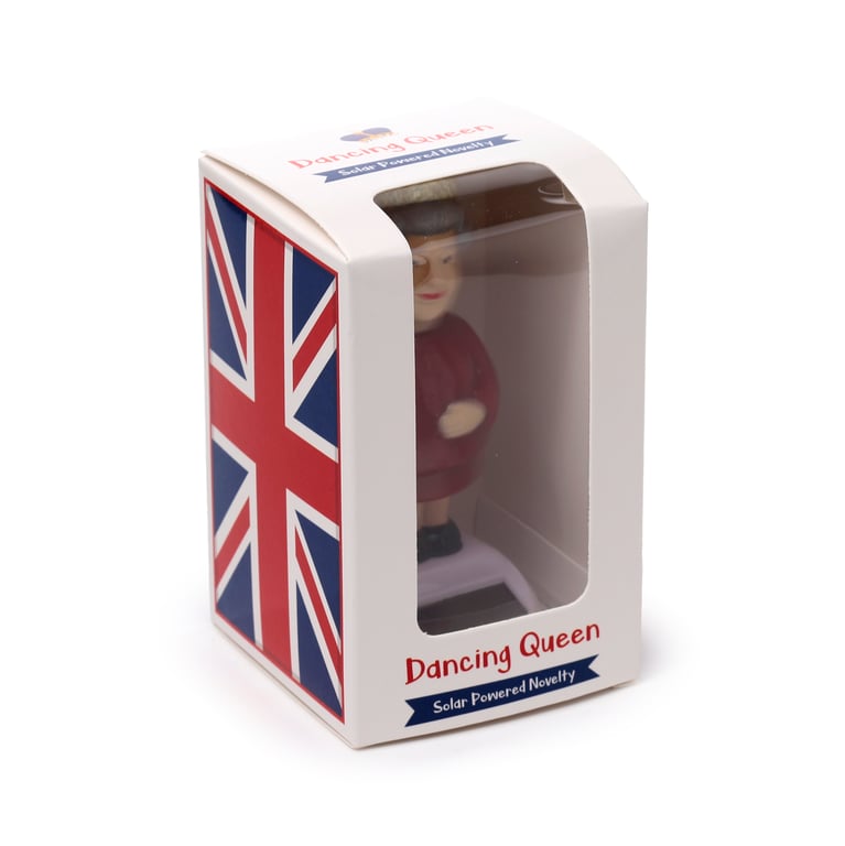 Queen Elizabeth Collectable Solar Powered Figure - Non-Toy Home Decor Magnet Backed Figurine