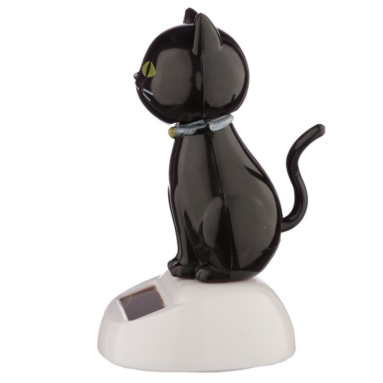 Lucky Black Cat Solar Powered Collectible Decoration