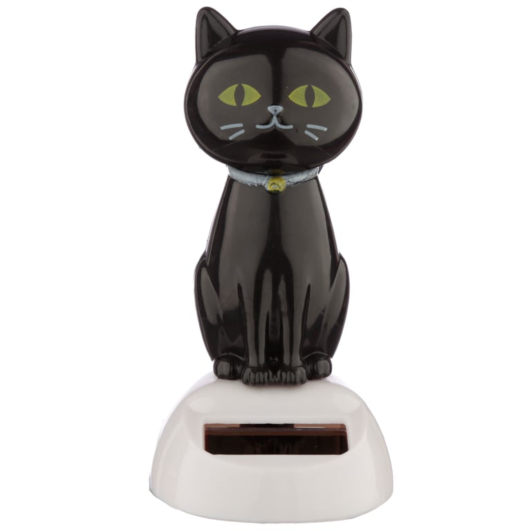 Lucky Black Cat Solar Powered Collectible Decoration