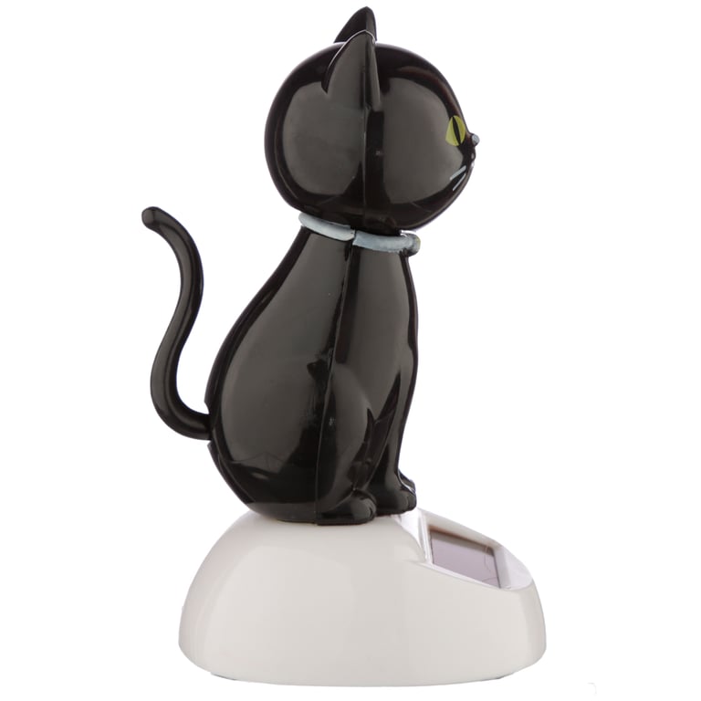 Lucky Black Cat Solar Powered Collectible Decoration