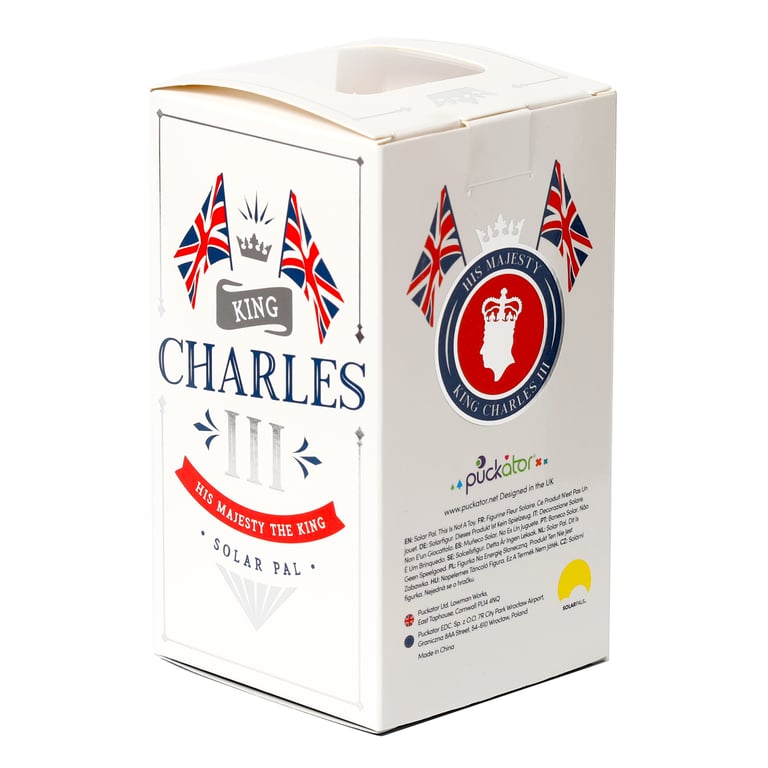 King Charles Solar Powered Collectable Figurine - CE Marked Home Decor Magnet