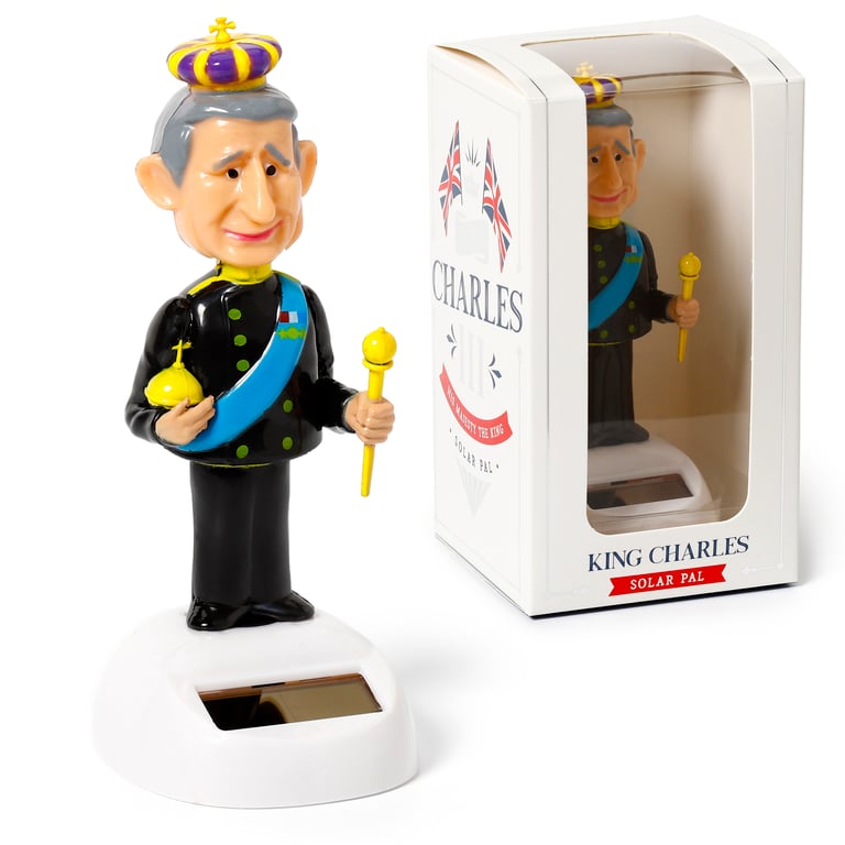 King Charles Solar Powered Collectable Figurine - CE Marked Home Decor Magnet