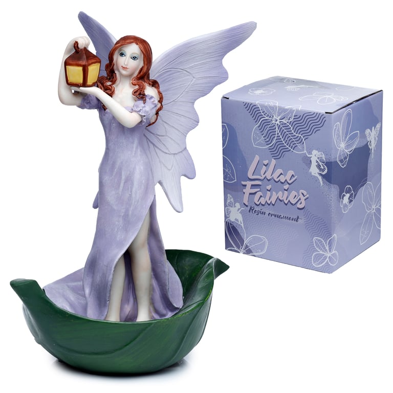 Lilac Fairies - Light of the Forest Resin Garden Ornament Statue