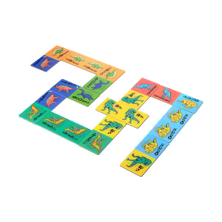 Kids Dominoes Set - Dinosauria, 28 Piece Educational Game for Children Aged 3 Years