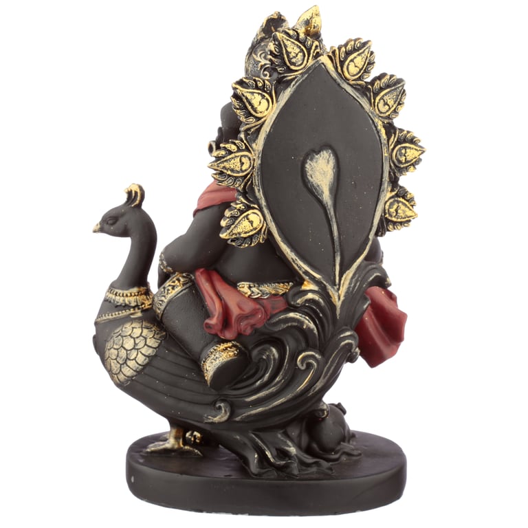 Decorative Resin Ganesh Figurines - Peacock and Pipe Home Decor Statue