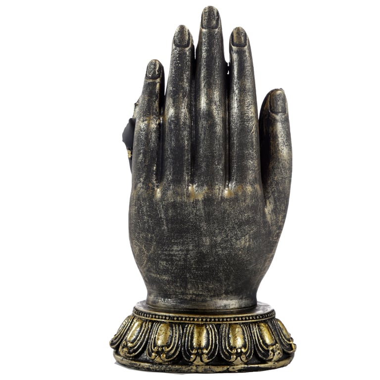 Resin Ganesh Statue - Purple, Gold & Black Hand-Held Decorative Idol