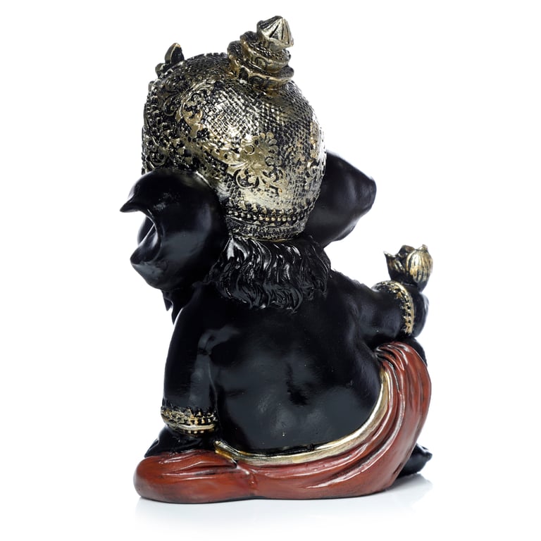 Black and Gold Resin Ganesh Statue - Home Decor Idol