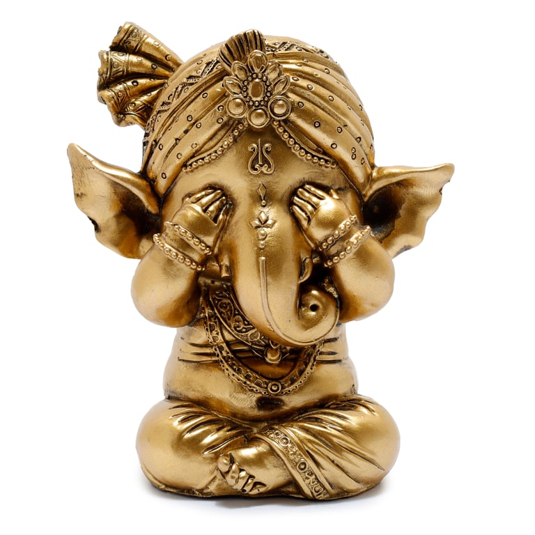 Decorative Resin Ganesh Figurines Set of 3 - Speak No Evil Home Decor