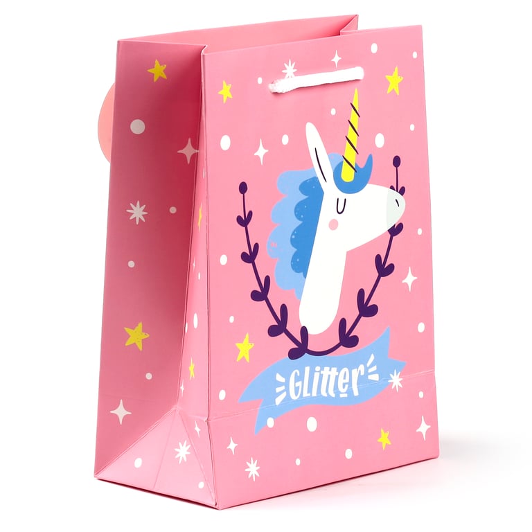 Medium Unicorn Magic Card Gift Bag with Cord Handles and Tag