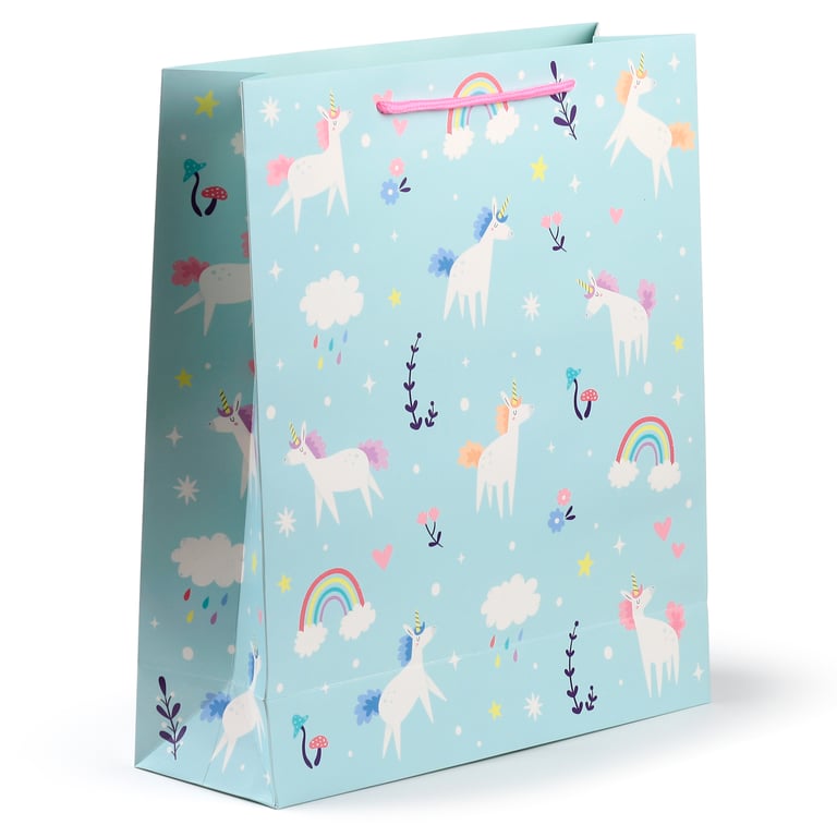 Extra Large Unicorn Magic Gift Bag with Card Tag and Cord Handles