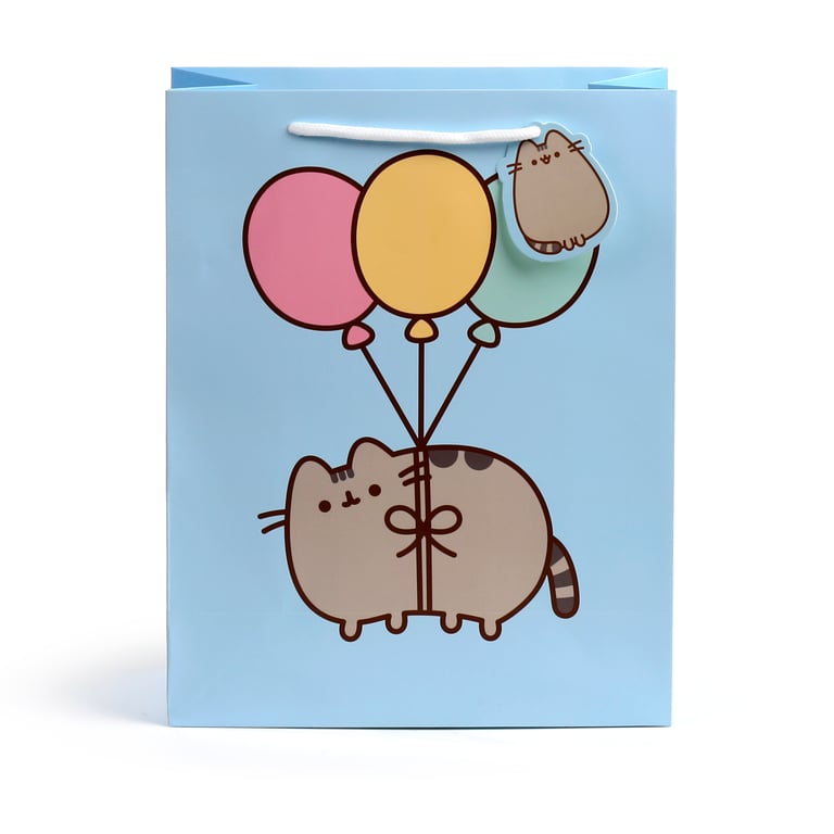 Large Licensed Pusheen Cat Balloon Card Gift Bag with Cord Handles