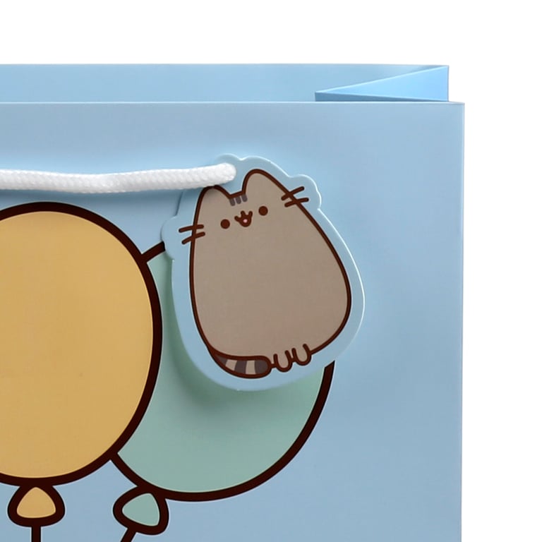 Large Licensed Pusheen Cat Balloon Card Gift Bag with Cord Handles