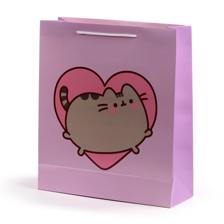 Pusheen Cat Heart Extra Large Licensed Card Gift Bag with Cord Handles