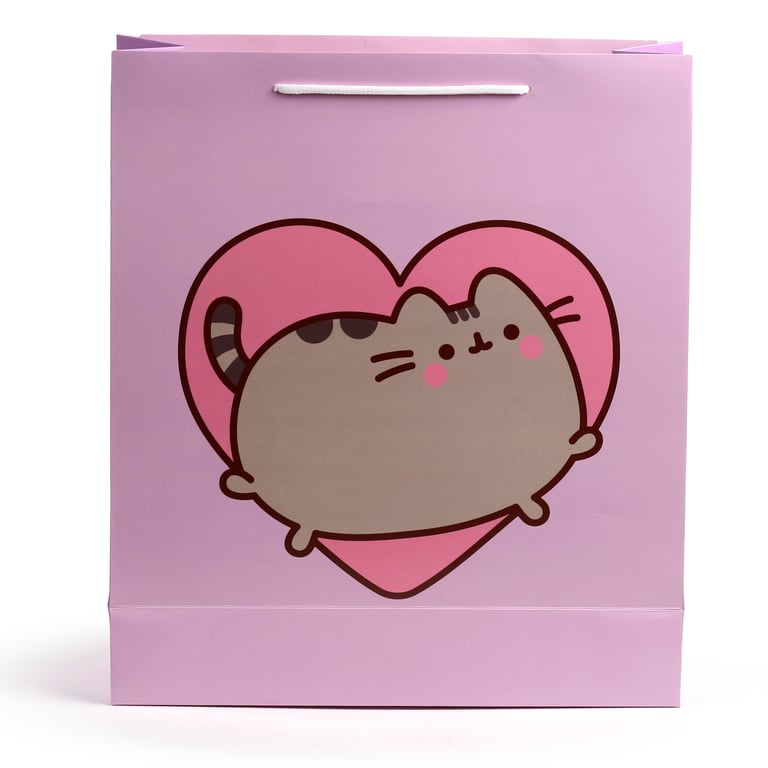 Pusheen Cat Heart Extra Large Licensed Card Gift Bag with Cord Handles