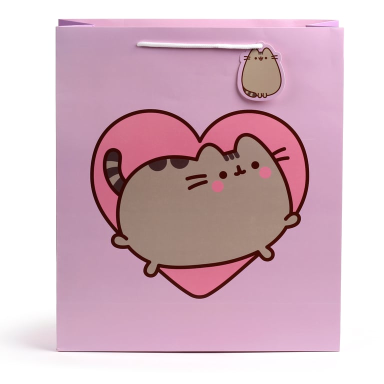 Pusheen Cat Heart Extra Large Licensed Card Gift Bag with Cord Handles