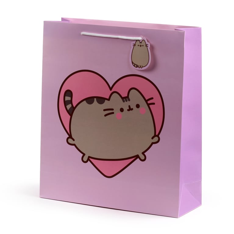 Pusheen Cat Heart Extra Large Licensed Card Gift Bag with Cord Handles