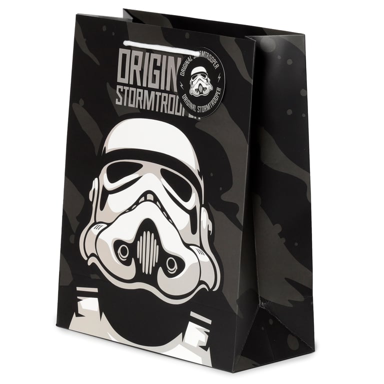 Large Licensed Stormtrooper Card Gift Bag with Cord Handles
