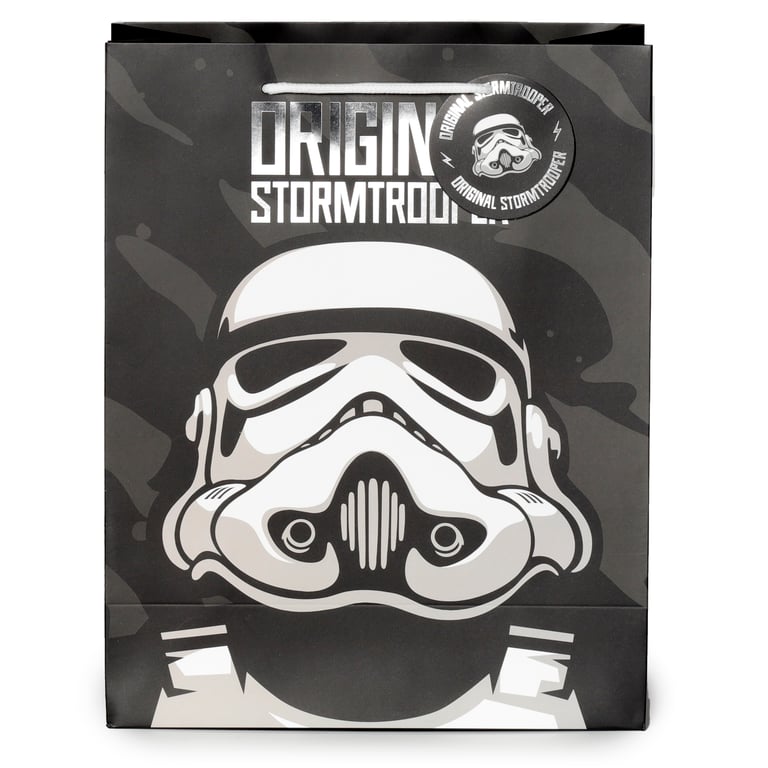 Large Licensed Stormtrooper Card Gift Bag with Cord Handles