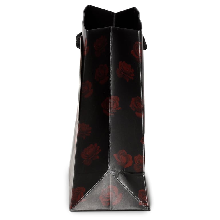 Small Red Roses Gift Bag with Skull Design and Card Tag